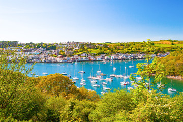 Boats in the harbour of Fowey in Cornwall, UK