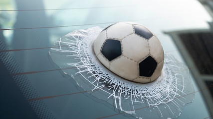 3D Sticker Football/Soccer Ball Broken Glass.