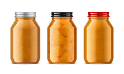Set of Glass Jar with Jam. 