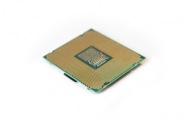 The computer the processor on a white background