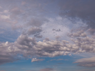 Beautiful various forms clouds in the high sky