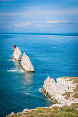 The Needles, sea stacks at the Isle of Wight, UK