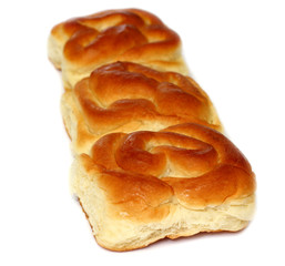 Homemade buns isolated on white background