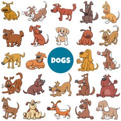 Obraz premium cartoon dogs and puppies characters big set