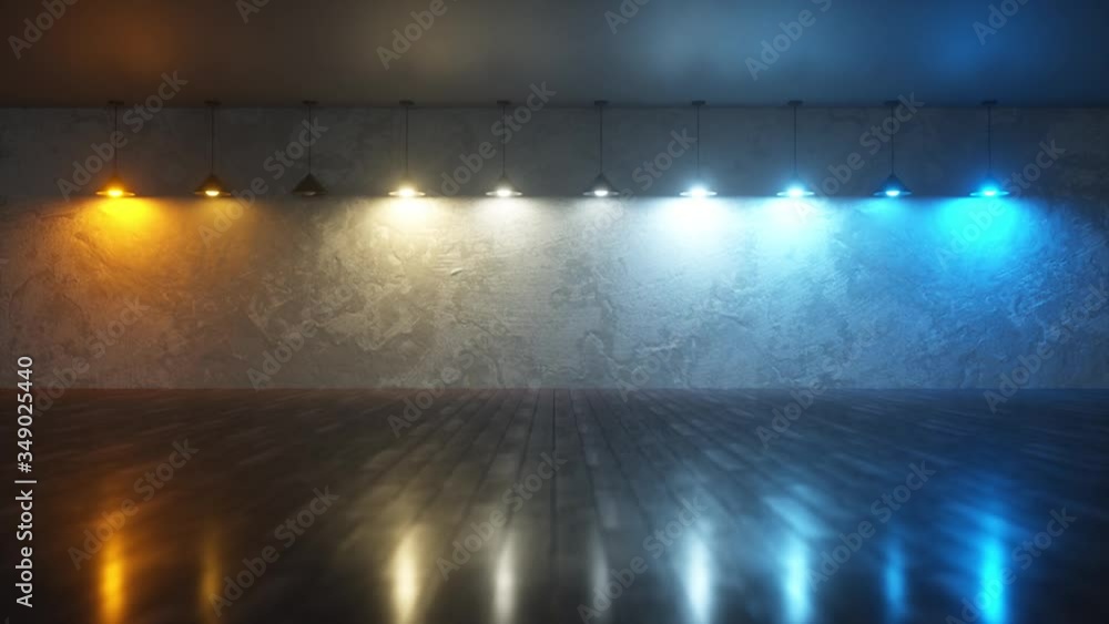 Poster background with incandescent lamps of different temperature values. the whole spectrum of light from