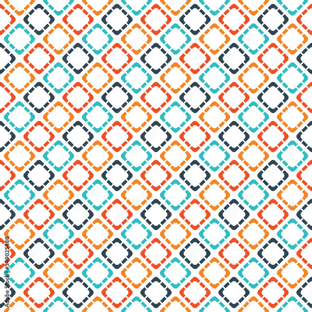 Poster multicolor square dashed frame vector seamless pattern. modern stylish texture. repeating geometric 