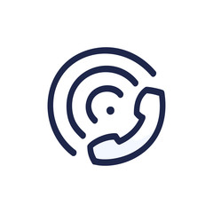 The phone icon is hand-drawn in cartoon doodle style. Vector doodle illustration