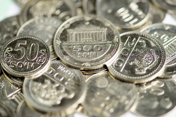 Uzbekistan coins soums
A stack of Uzbek coins, sums.
500, 200, 100 and 50 soums