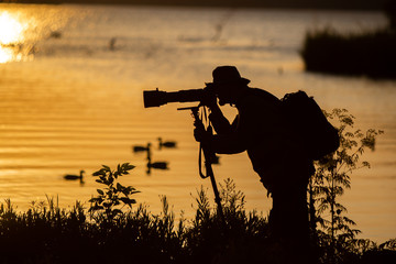 silhouette of photographer