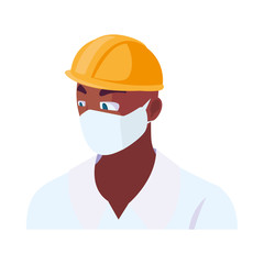 Industry operator wearing face mask at work
