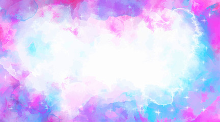 Beautiful wallpaper HD splash watercolor multicolor blue pink, pastel color, abstract texture background.  For google slides/lettering background. Rainbow color, sky, brush strokes wash, Galaxy style.