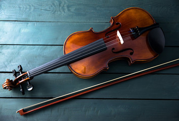 violin in vintage style