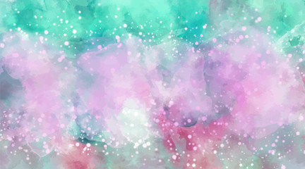 Beautiful wallpaper HD splash watercolor multicolor blue pink, pastel color, abstract texture background.  For google slides/lettering background. Rainbow color, sky, brush strokes wash, Galaxy style.