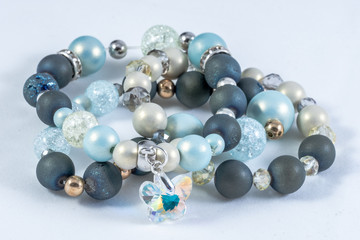 beautiful, colorful handmade bracelets of natural stones and crystals