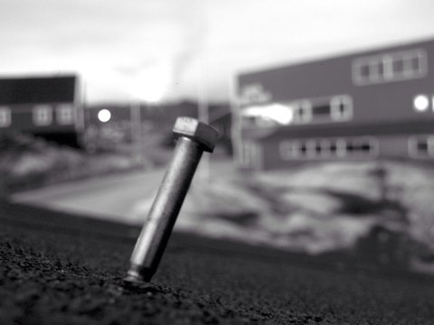 Close-up Surface Level Of Nail On Ground