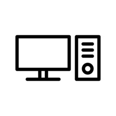 PC icon template color editable. PC symbol vector sign isolated on white background illustration for graphic and web design.