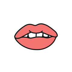 lips doodle icon, vector illustration