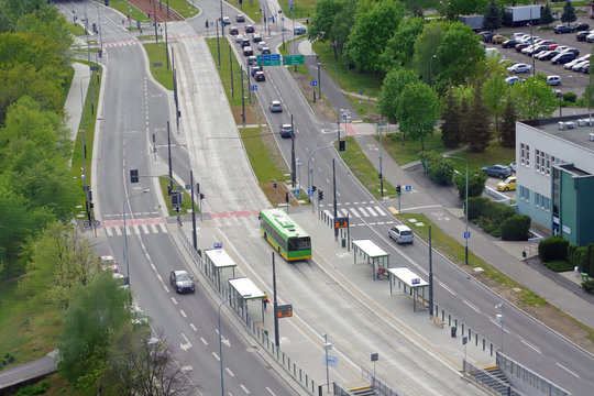 Poznań Poland, fragment of Chartowo Street May 2020