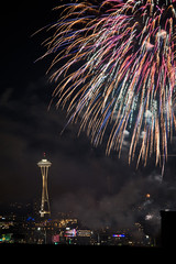 fireworks over the city