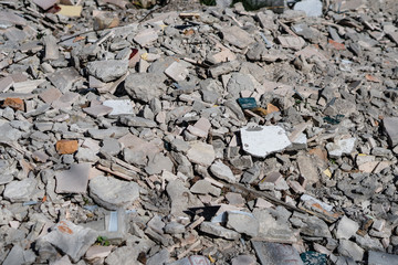 Texture of different ruins, cobblestones and bricks. Background for design.