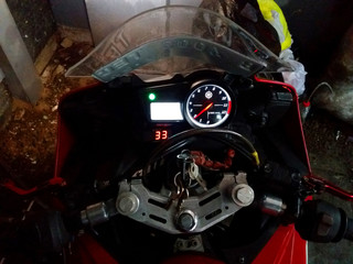 A dashboard of a racing motorcycle