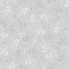 Seamless pattern with hand drawn flowers, vector illustration