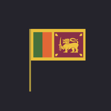 Flag Of Sri Lanka Icon, Vector Illustration