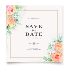 floral watercolor invitation card template