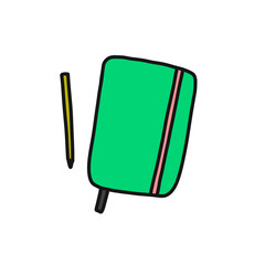 notebook doodle icon, vector illustration