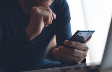 Man using smartphone