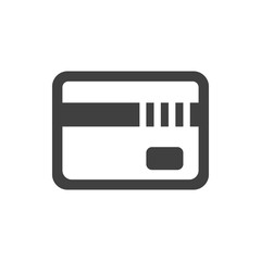 Credit card icon outline vector illustration bank payment concept. Debit card purchase symbol for electronic bill account. Shopping with digital money using plastic card. Mobile app icon.