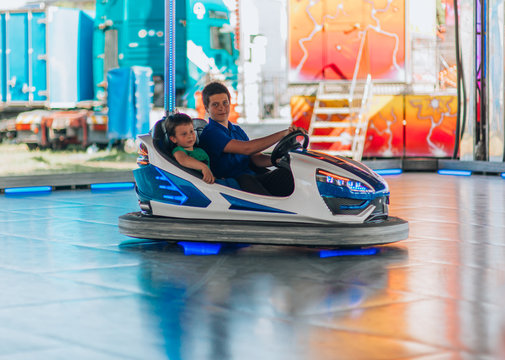 Child having fun at amusement park