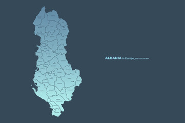 albania map. vector map of albania in europe country.