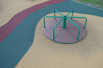 Playground Merry Go Round Carousel Children's Spinning Platform in Primary Colors