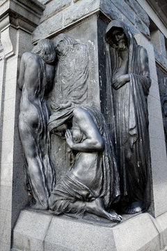 Bas-relief in a mausoleum in the Recoleta cemetery in Buenos Aires