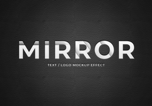 Mirror on Leather Text Effect Mockup