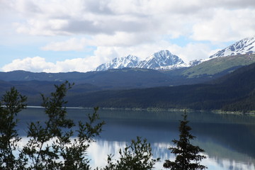 mountain lake reflection
