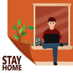 Stay in home poster