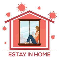 Stay in home poster