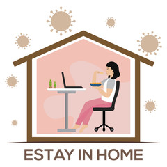 Stay in home poster