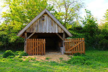 a sheep shed in the forest in Rheine city(Germany)
