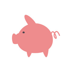 piggy flat style icon vector design