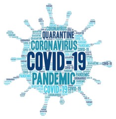 Covid-19 Pandemic - Word cloud illustration 