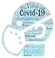 Covid-19 Pandemic - Word cloud illustration 