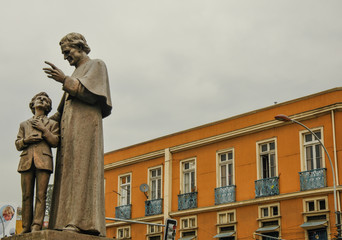 Saint John Bosco statue,,Valparaiso