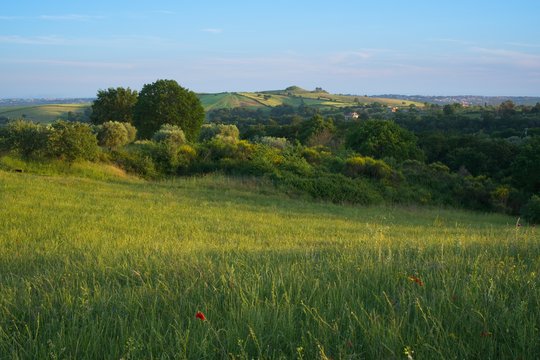 Spring view of Veio Park in the province of Rome (Parco di Veio)