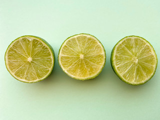 lemons on a green background