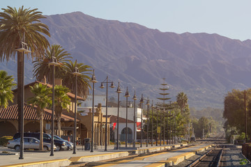 The Santa Barbara Train Station, a passenger rail station in Santa Barbara, California. Built in 1902, it has been placed on the National Register of Historic Places.