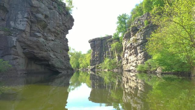 Stone canyon in the village of Buki, Cherkasy region, Ukraine