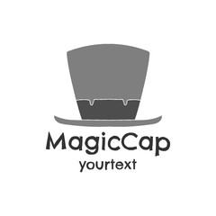 magic cap hand drawn logo design. funny icon